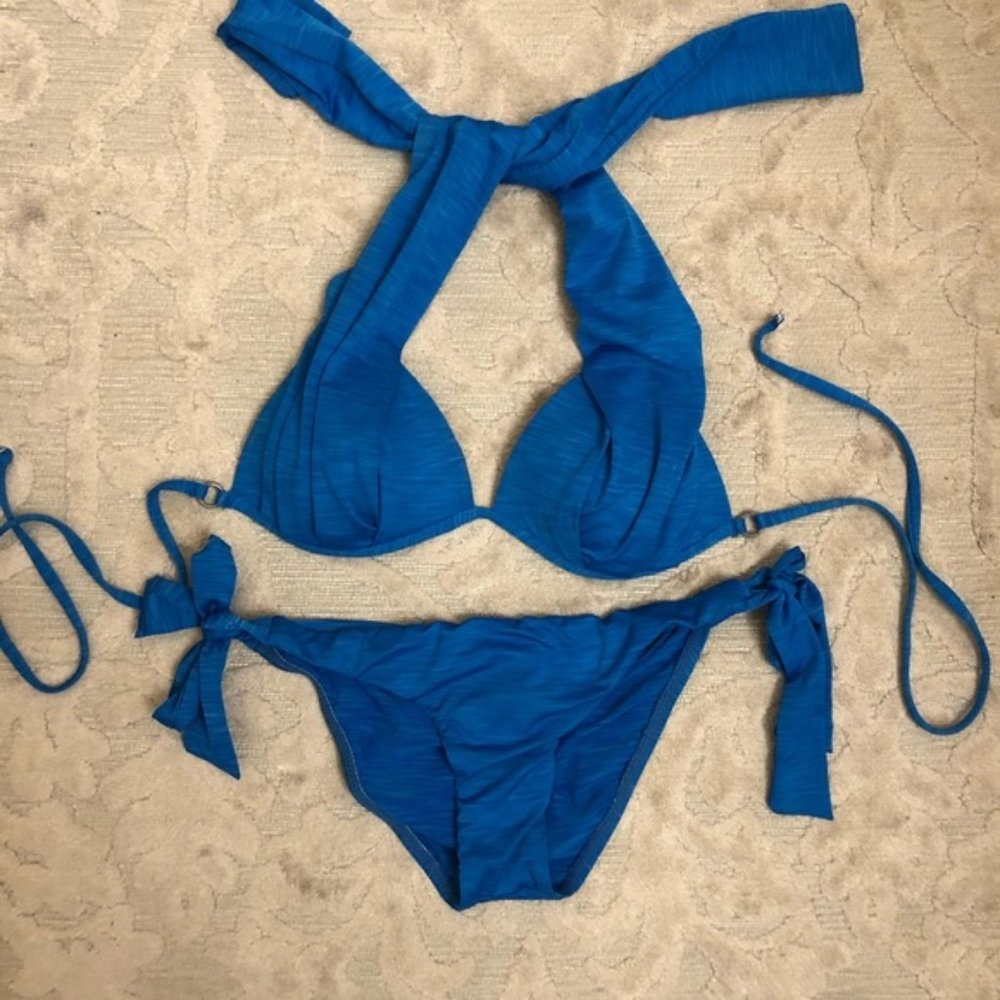 HURLEY Bright Blue Two Piece Swim Suit Size Small